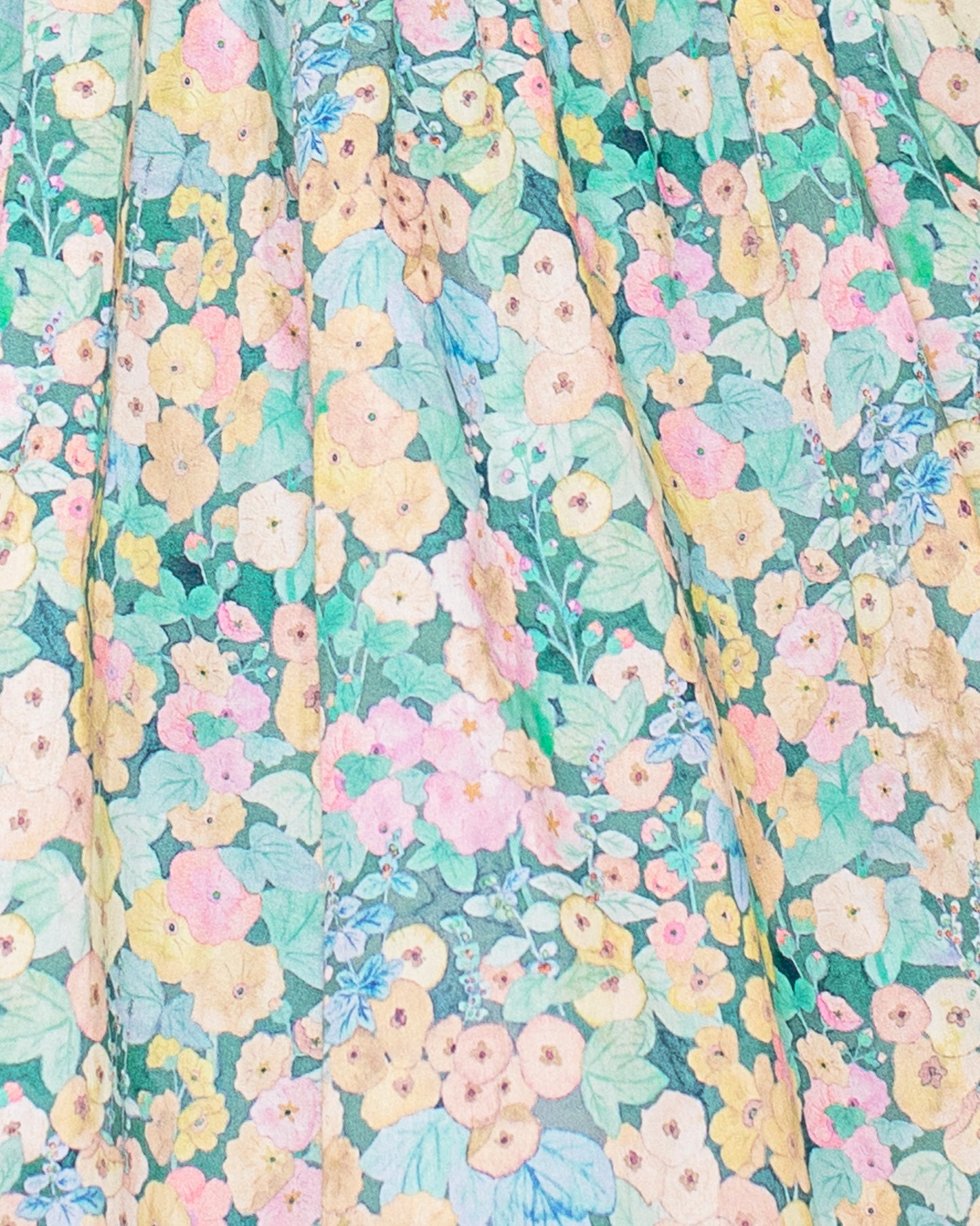 Berenice Liberty Hollyhocks Moss Smock - Smocked Dress