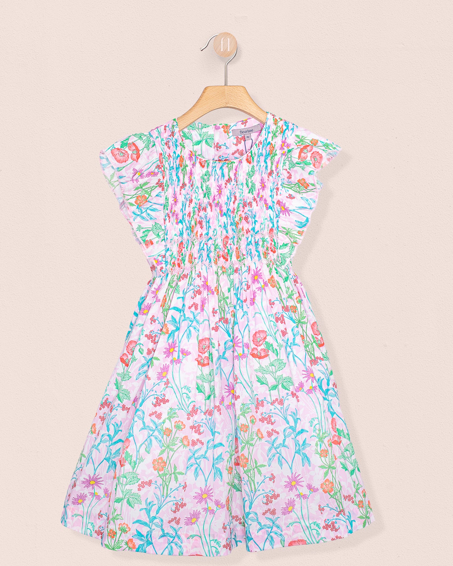 Berenice Liberty Ophelia Pink Smock - Smocked Dress
