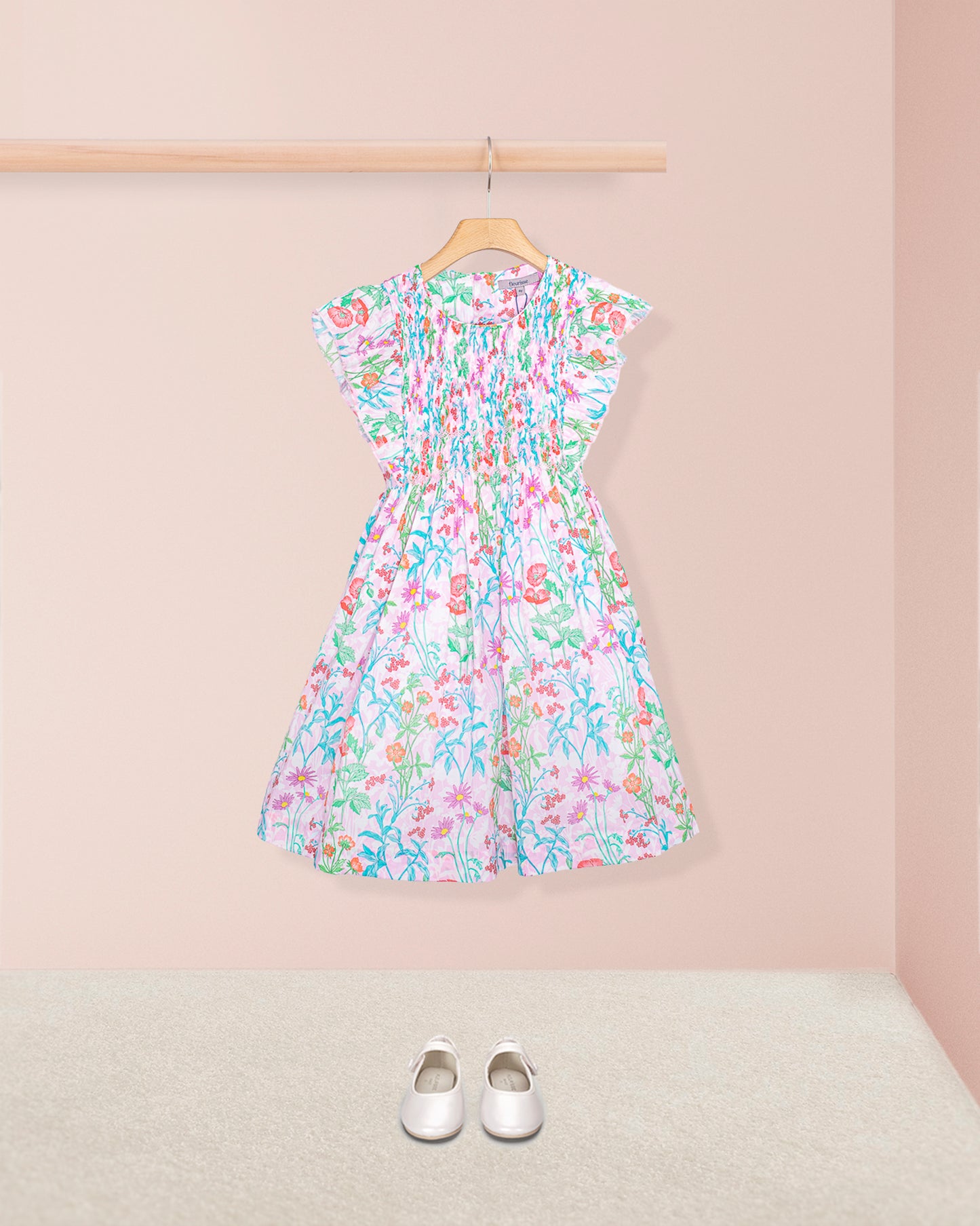 Berenice Liberty Ophelia Pink Smock - Smocked Dress