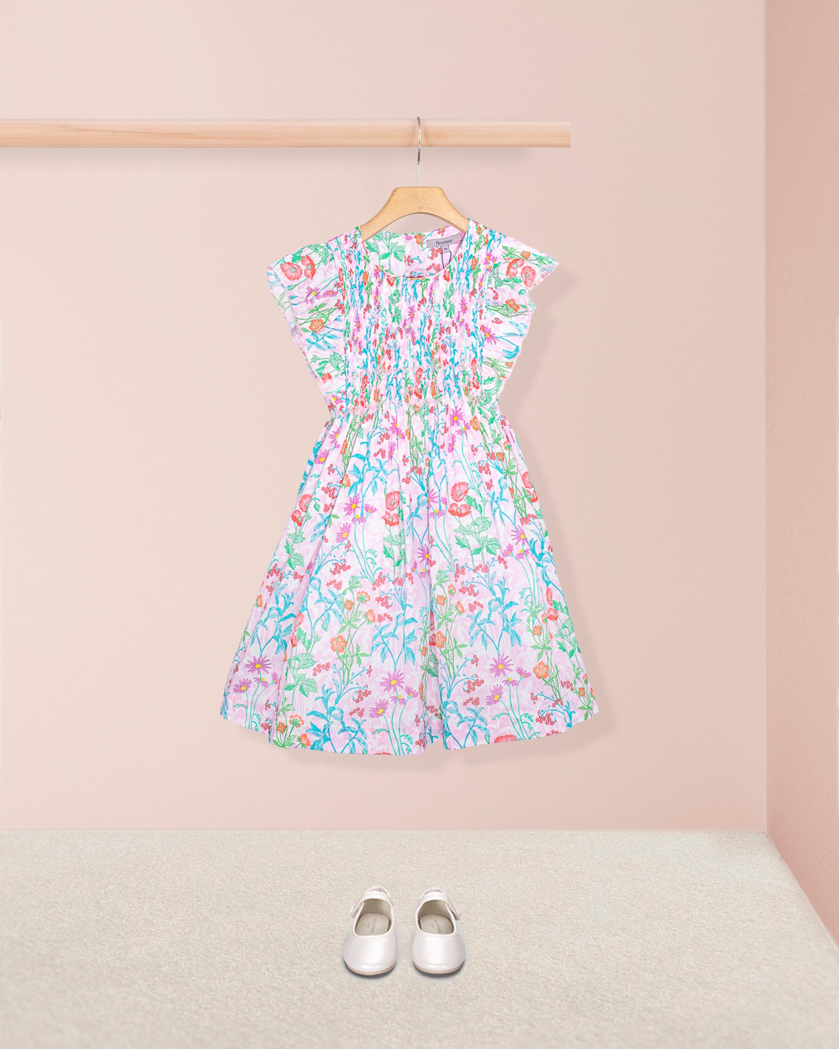 Berenice Liberty Ophelia Pink Smock - Smocked Dress
