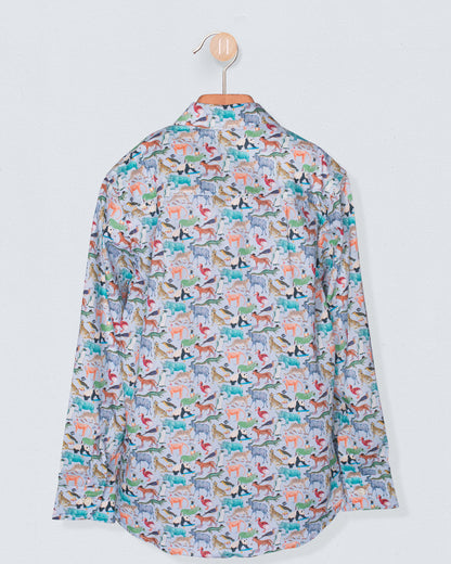Bernard Liberty Animals Blue Queue Shirt