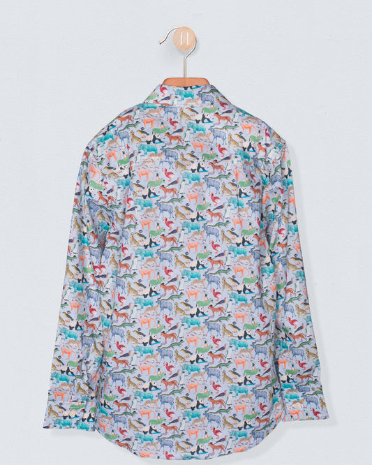 Bernard Liberty Animals Blue Queue Shirt