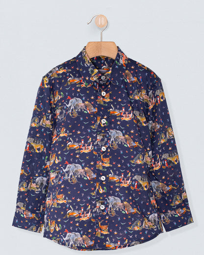 Bernard Organic Liberty Jungle Navy Shirt - Shirt