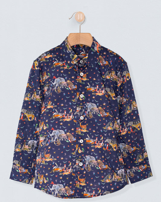 Bernard Organic Liberty Jungle Navy Shirt - Shirt