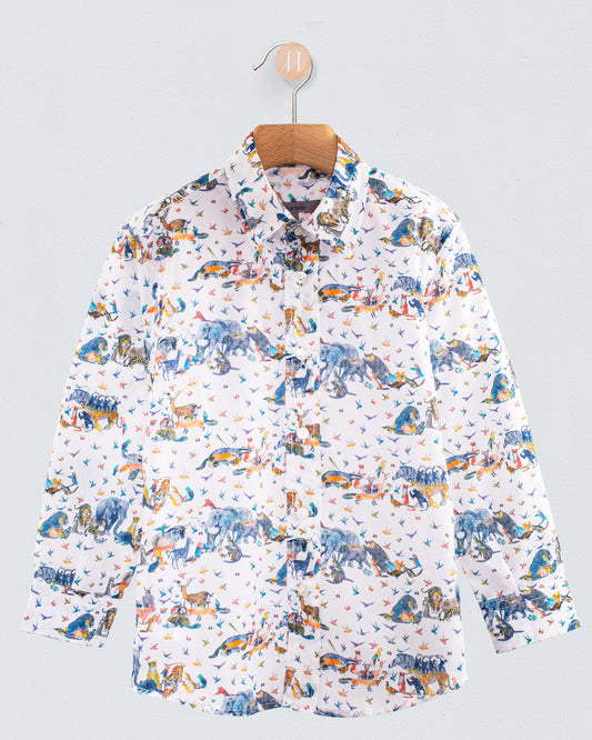 Bernard Organic Liberty Jungle Blue Shirt - Shirt