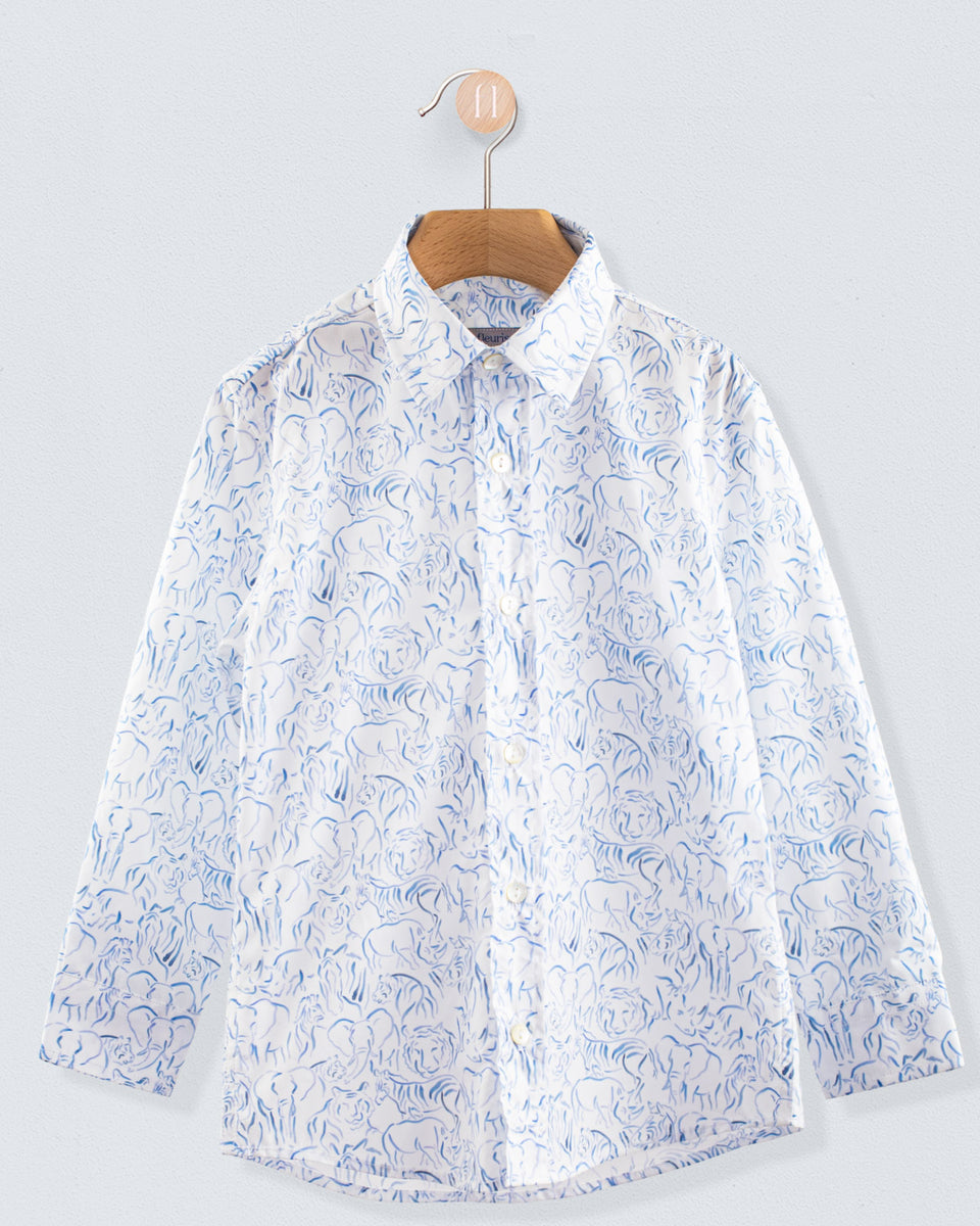 Bernard Organic Liberty Watercolor Blue Shirt