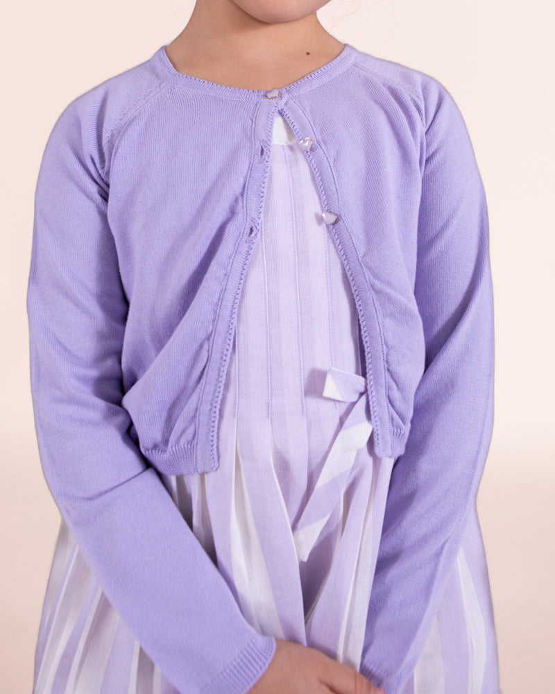 Betsy Lavender with Butterfly Buttons - Cardigan