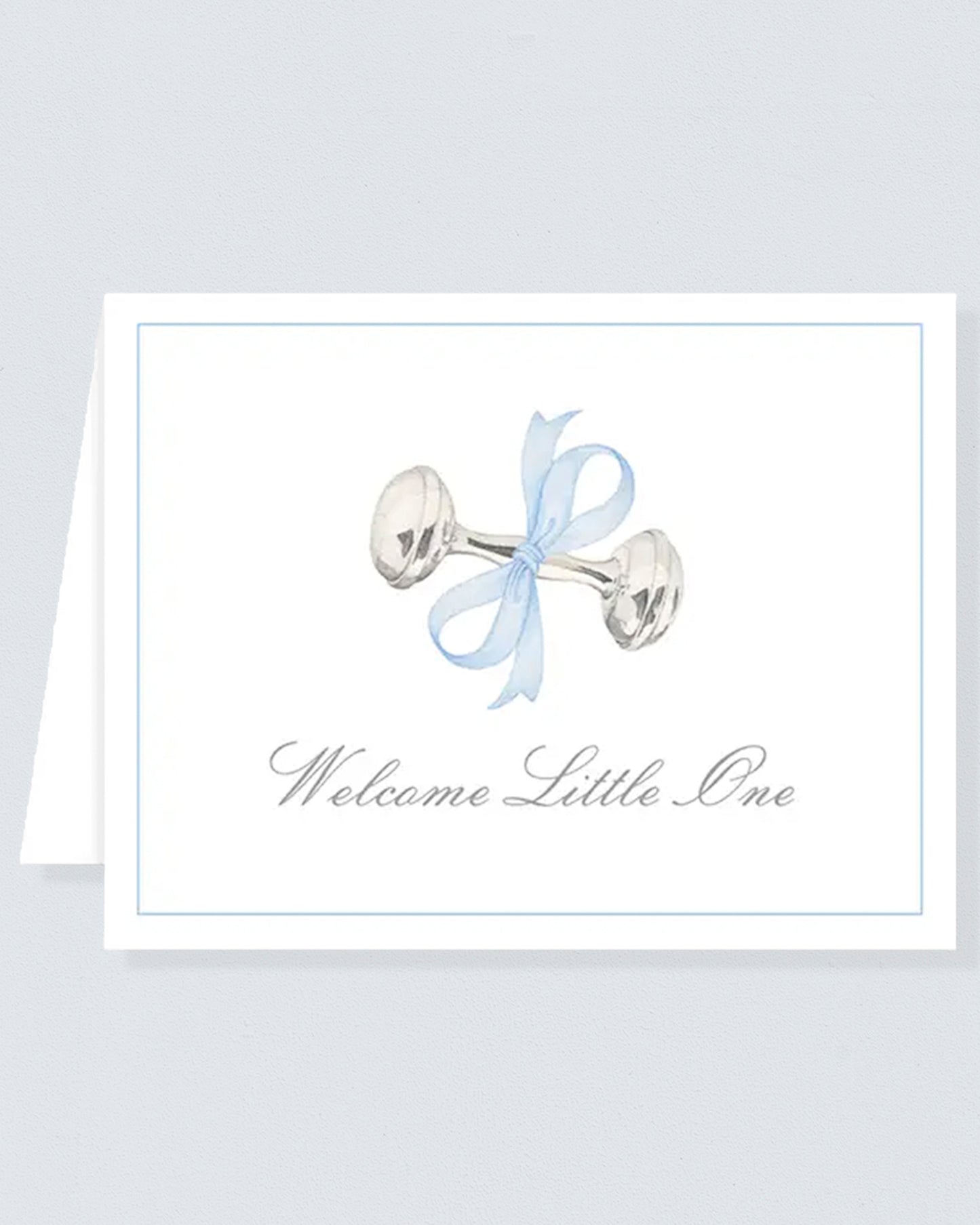 Rattle and Bow Blue Card - Card