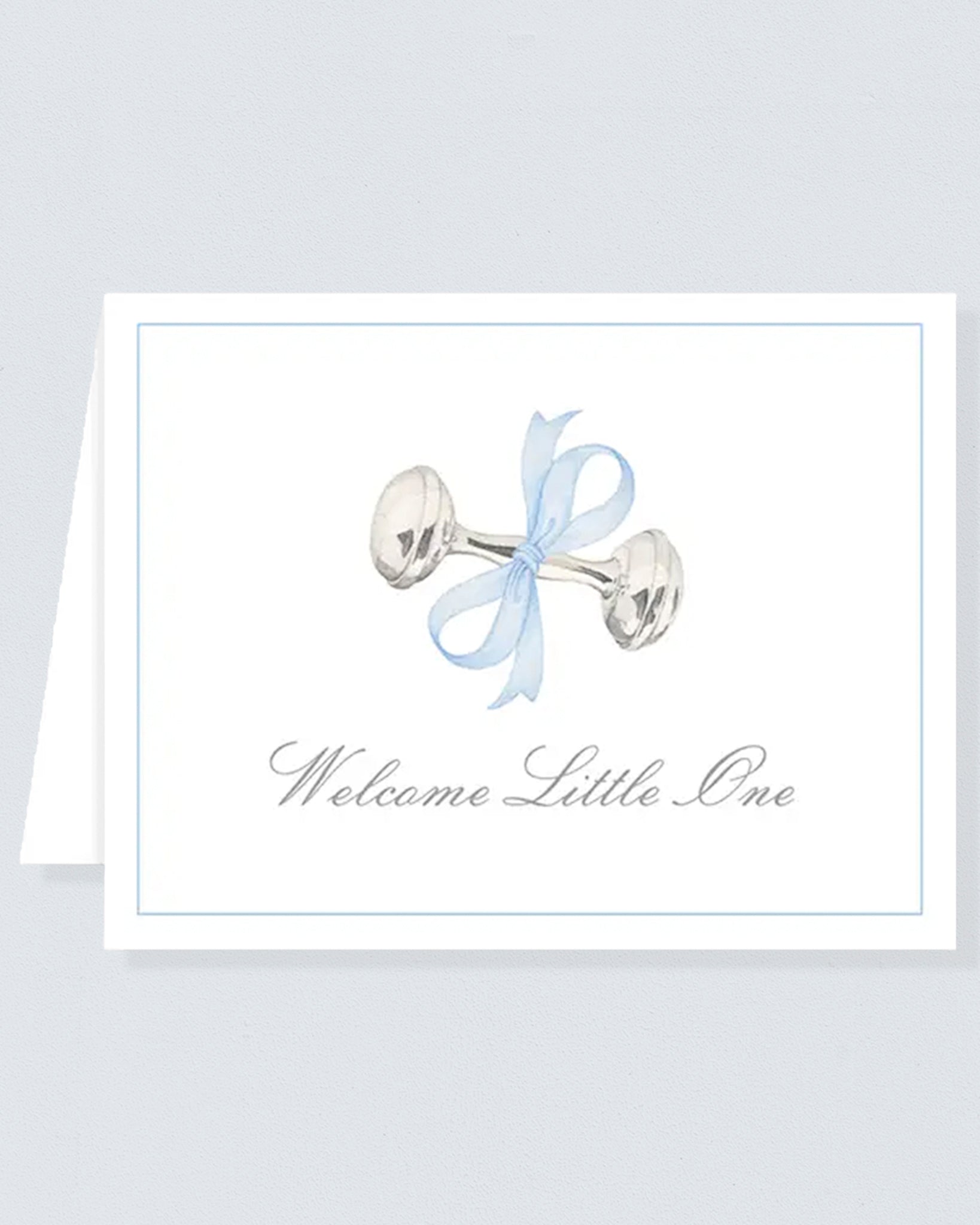 Rattle and Bow Blue Card - Card