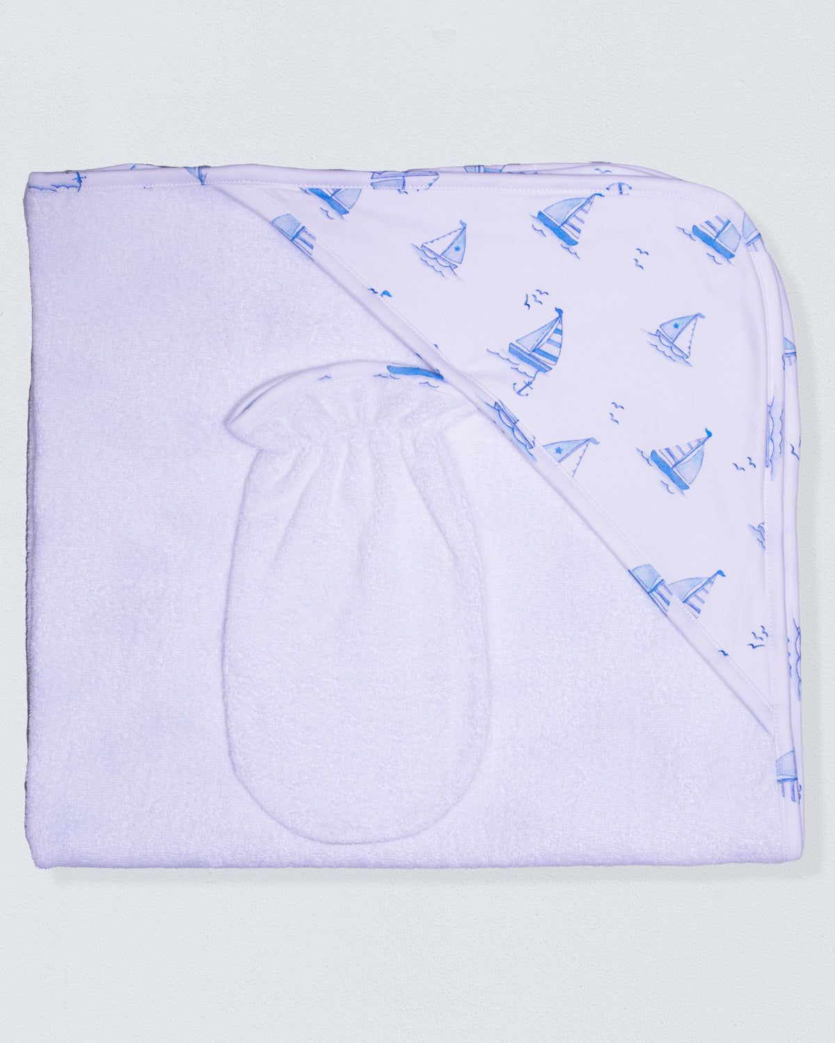 Pima Sailing Boats Blue Hooded Towel - Towel