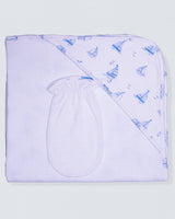 Pima Sailing Boats Blue Hooded Towel