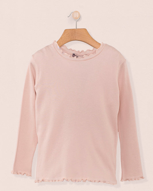 Mock Neck Italian Brushed Cotton Shirt Blush - Jersey