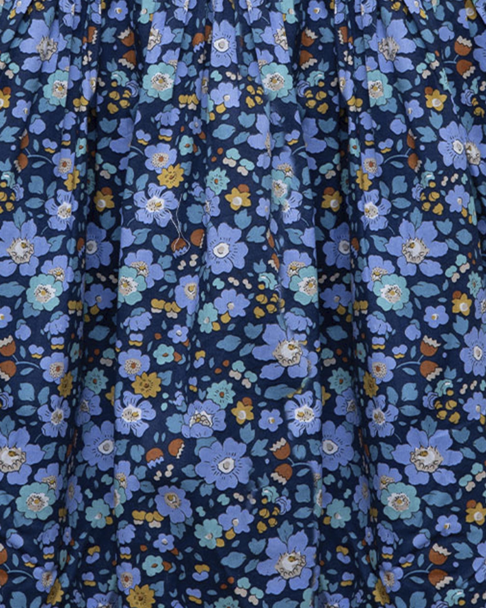 Navy blue fabric with small floral pattern