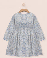 Bonheur Delicate Blue Rosebud Smocked Dress
