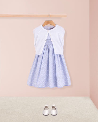 Bonnie Campari Blue Smock - Smocked Dress