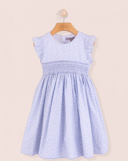 Bonnie Campari Blue Smock - Smocked Dress