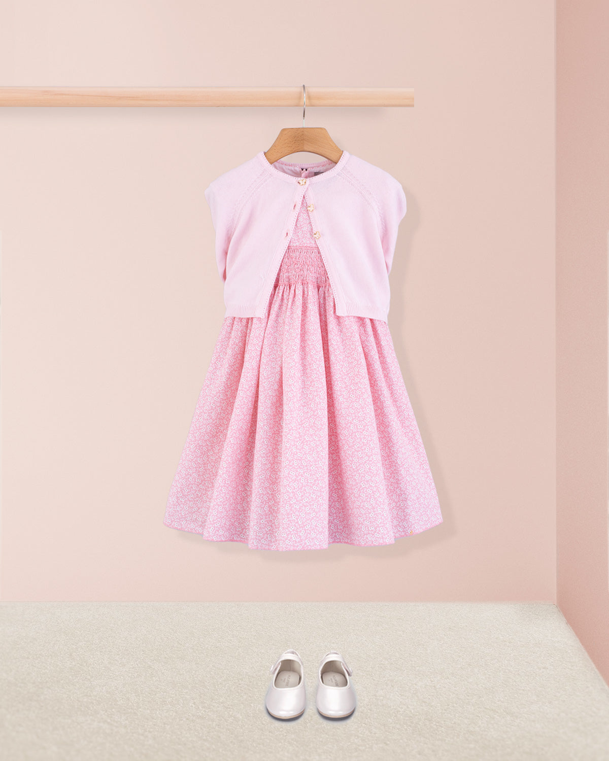 Bonnie Campari Pink Smock - Smocked Dress
