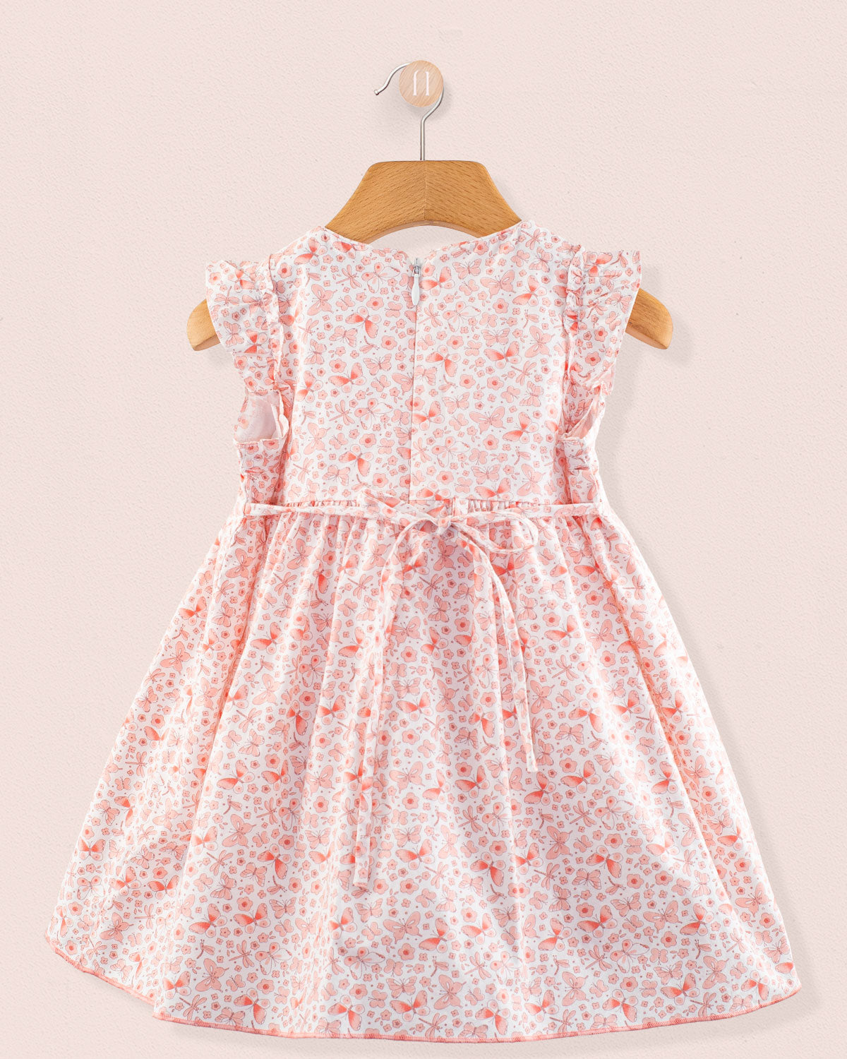 Bonnie French Pink Butterflies Smock - Smocked Dress