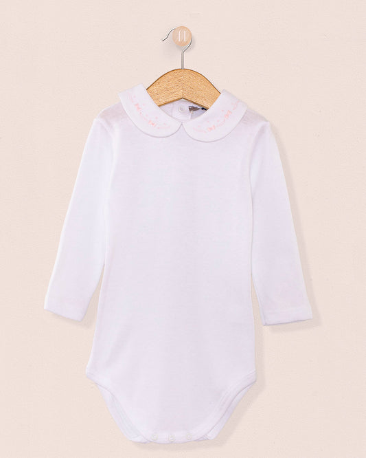 Onesie Italian Embroidered Pink Bows - Onesie
