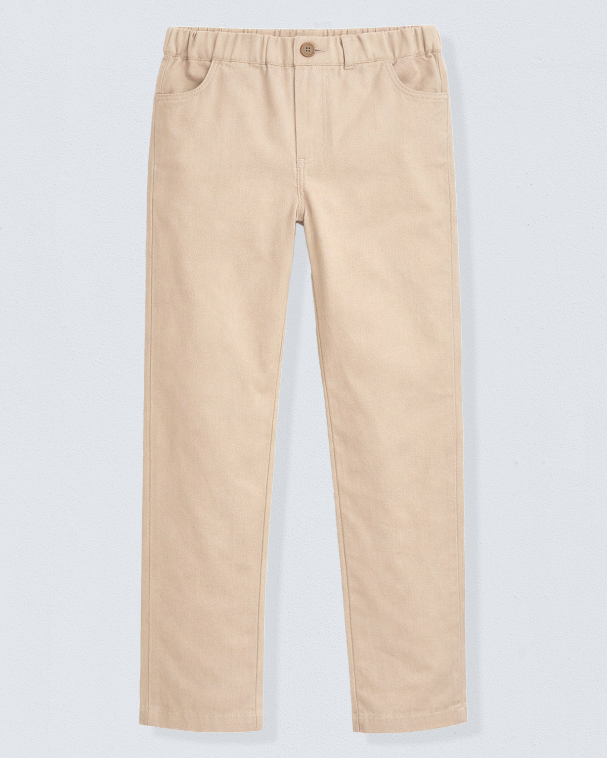 Beige pants on a light gray background