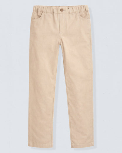 Beige pants on a light gray background
