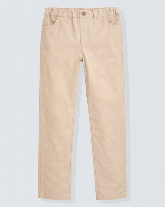 Beige pants on a light gray background