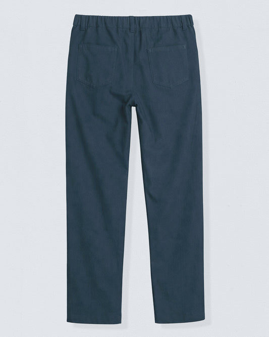 Dark blue pants on a light gray background