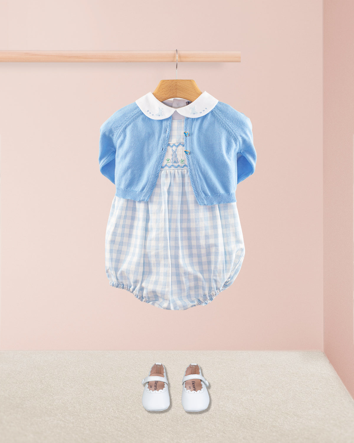 Bunny Blue Gingham Linen Bubble