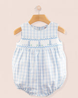 Bunny Blue Gingham Linen Bubble