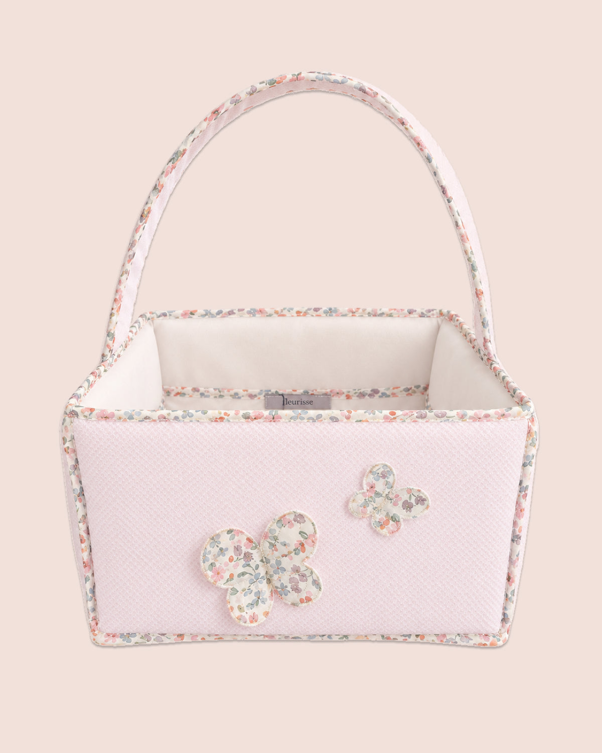 Pink Butterfly Handle Basket