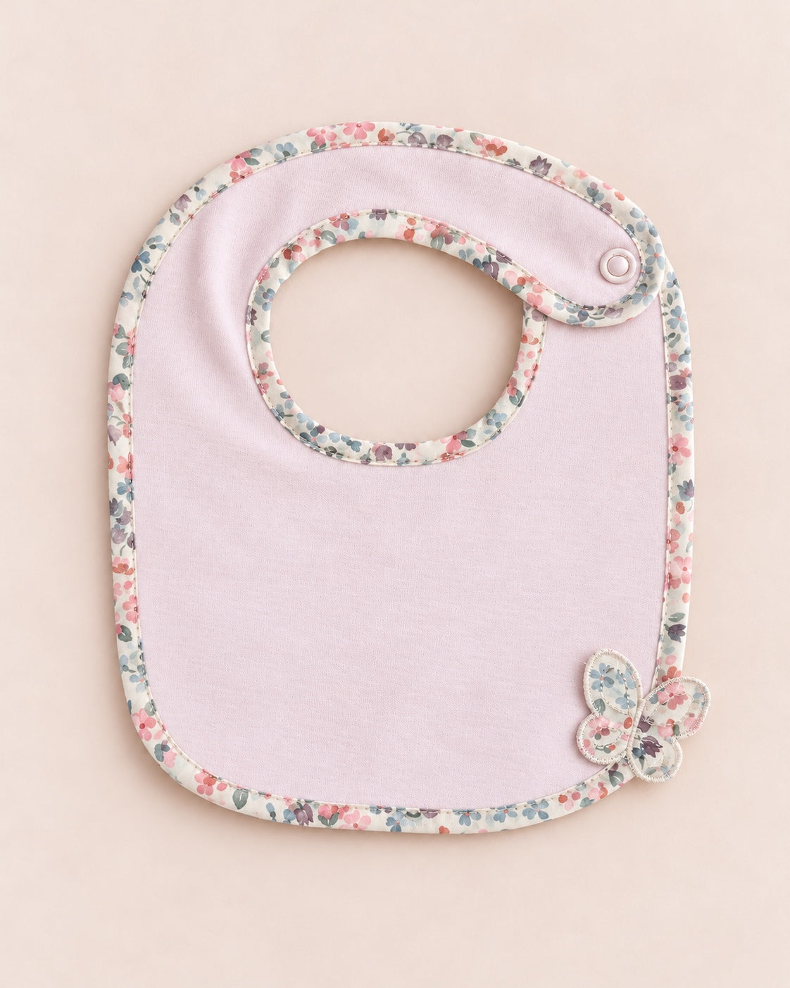 Liberty Butterfly Pink Cotton Bib