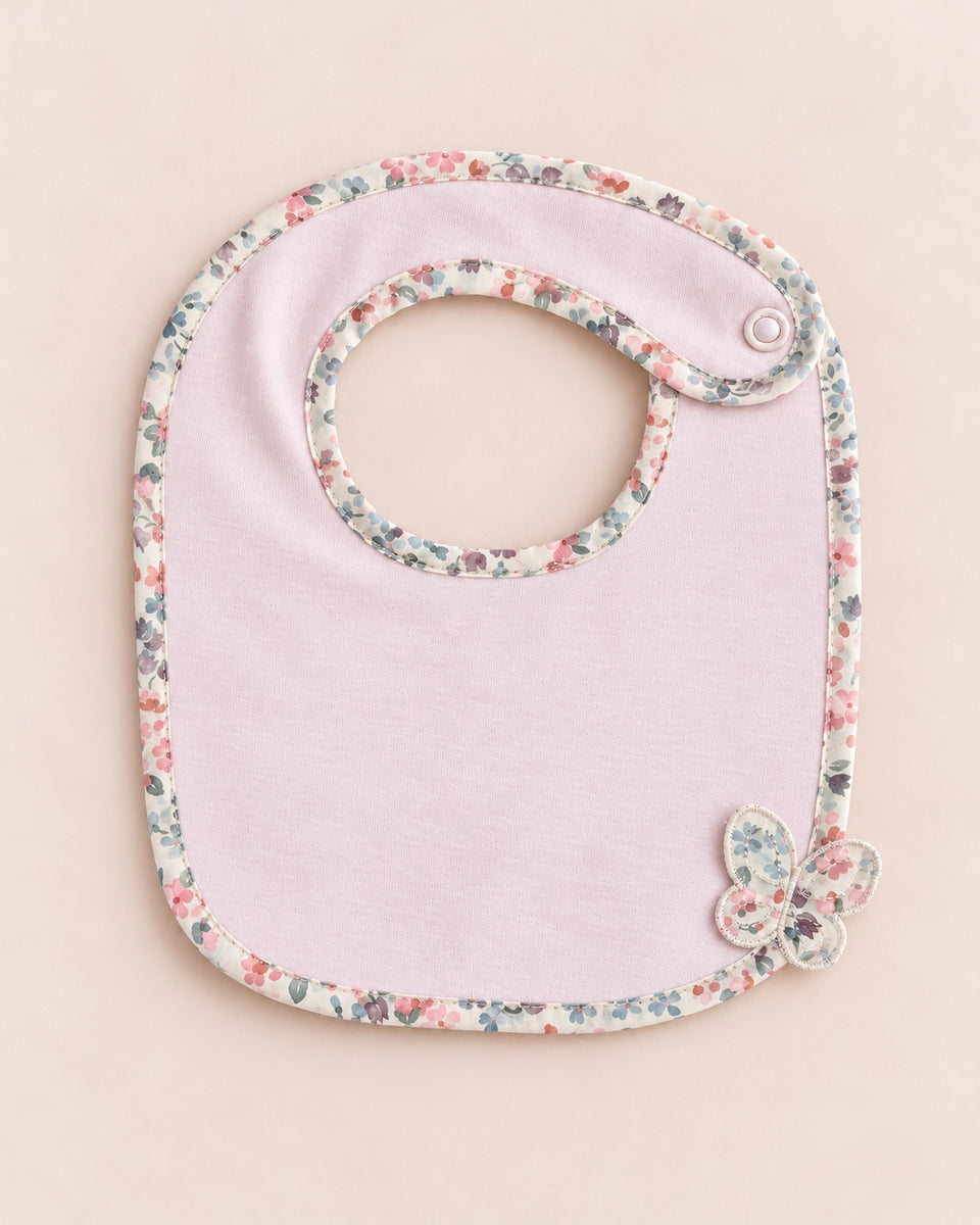 Liberty Butterfly Pink Cotton Bib