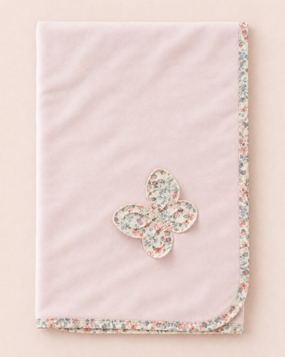 Liberty Butterfly Pink Cotton Blanket