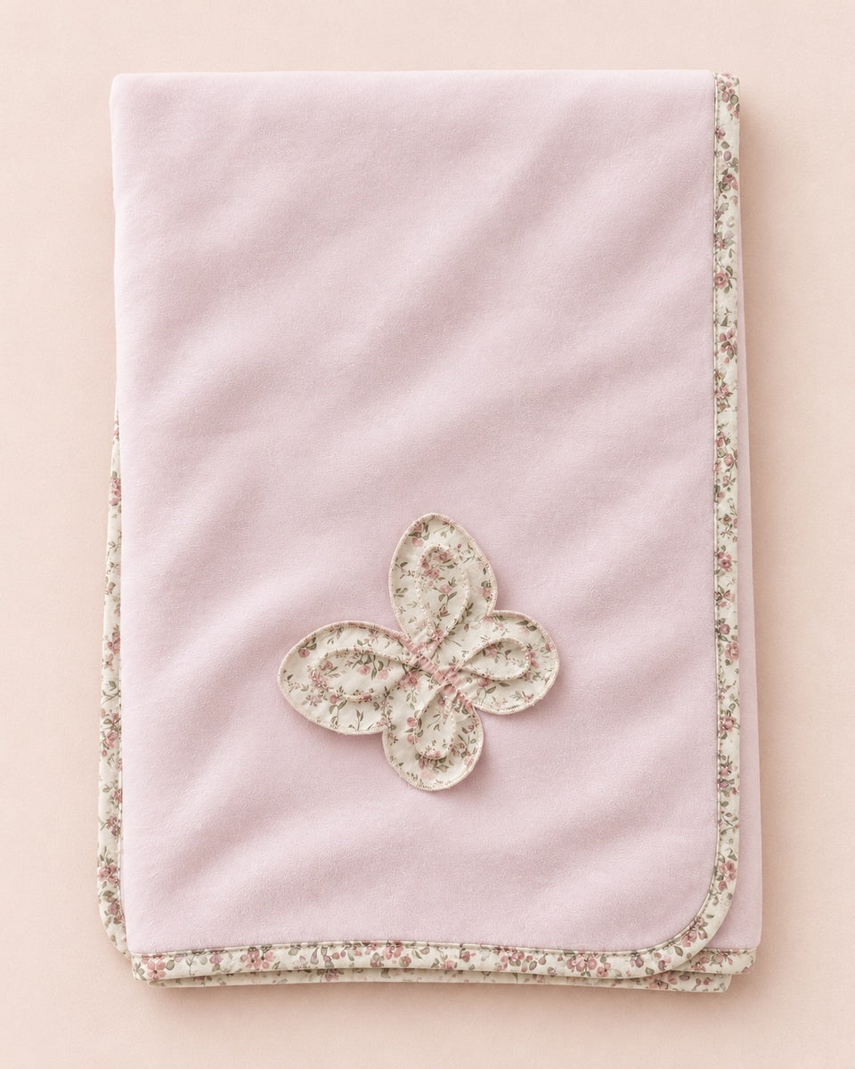 Velour Butterfly Pink Blanket