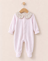 Velour Butterfly Pink Footie