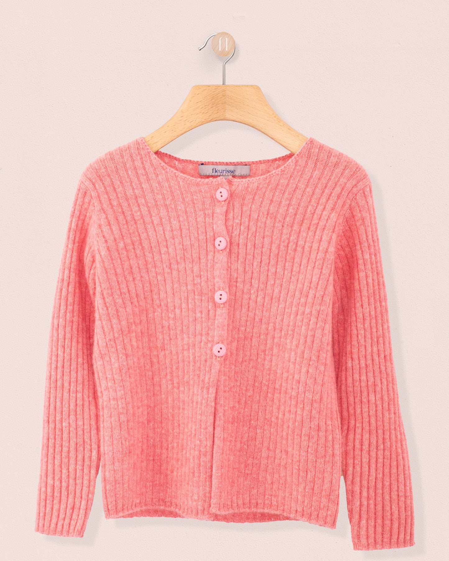 Cashmere Ribbed Candy Cardigan - Cardigan