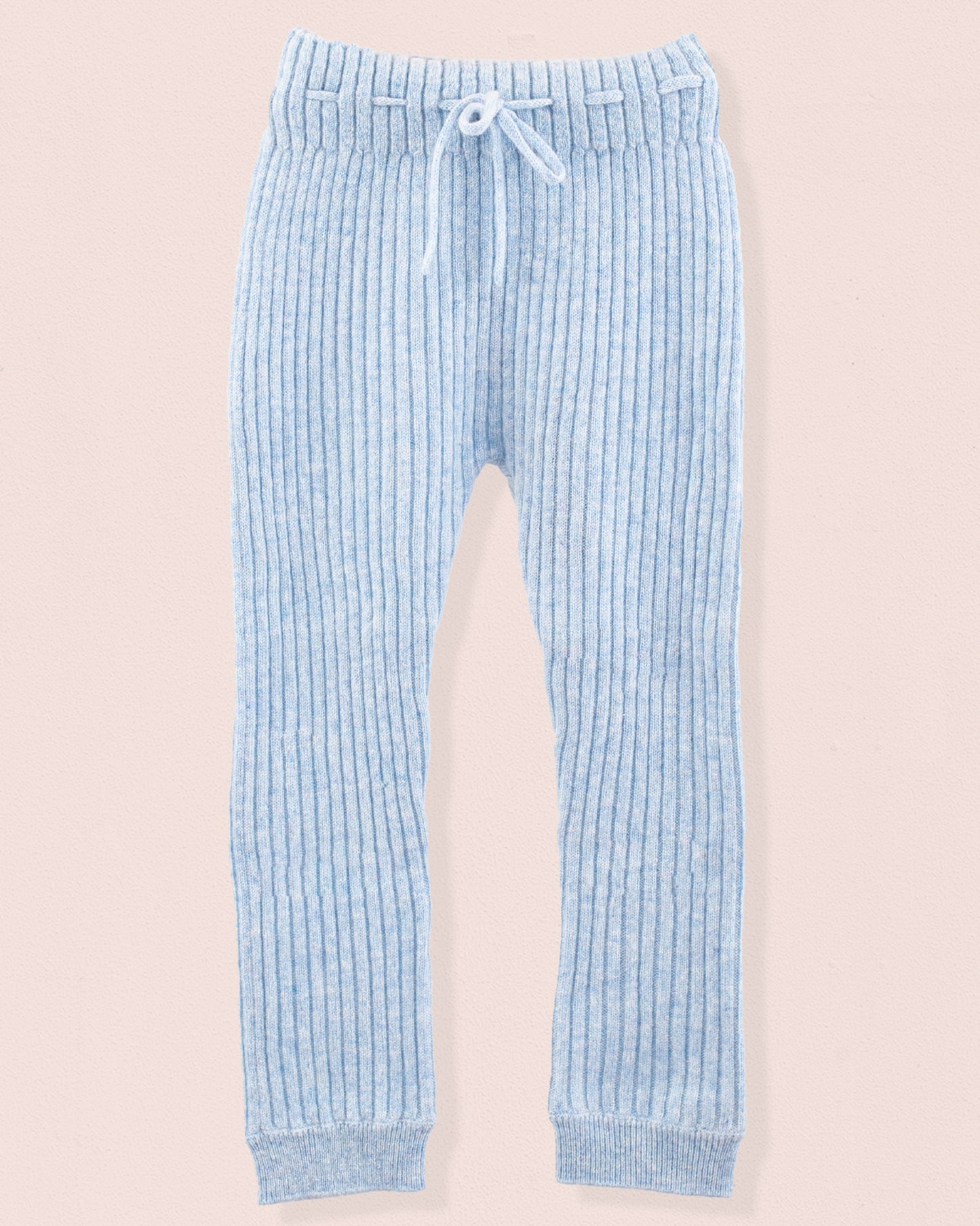 Cashmere Ribbed Light Blue Mélange Legging - Legging