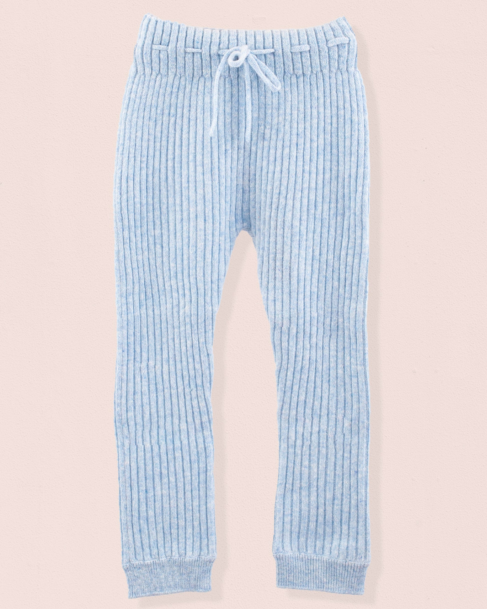 Cashmere Ribbed Light Blue Mélange Legging - Legging