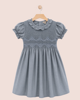 Celebration Blue Taffeta Smocked Dress