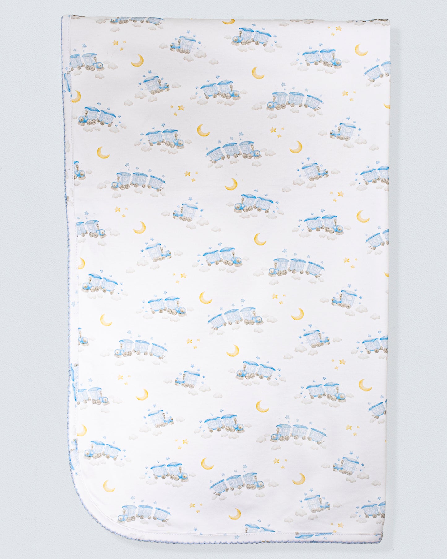 Pima Choo Choo Train Receiving Blanket - Blanket