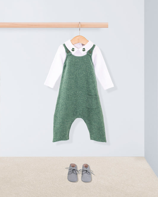 Corbier Hunter Green Cashmere Overall - Romper