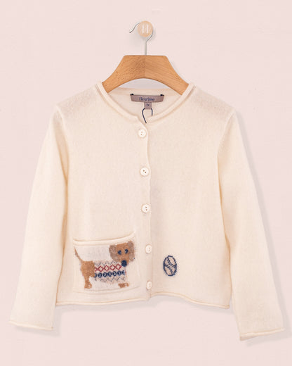 Puppy Cashmere Cream Cardigan - Cardigan