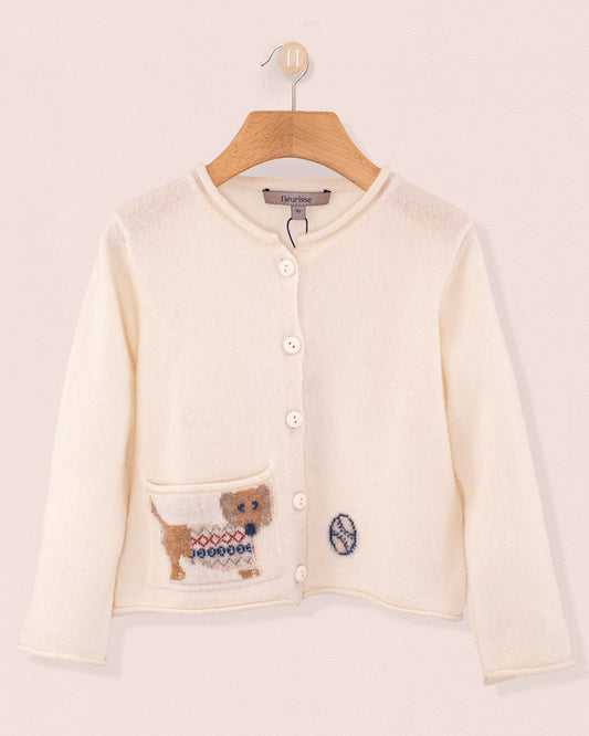 Puppy Cashmere Cream Cardigan - Cardigan