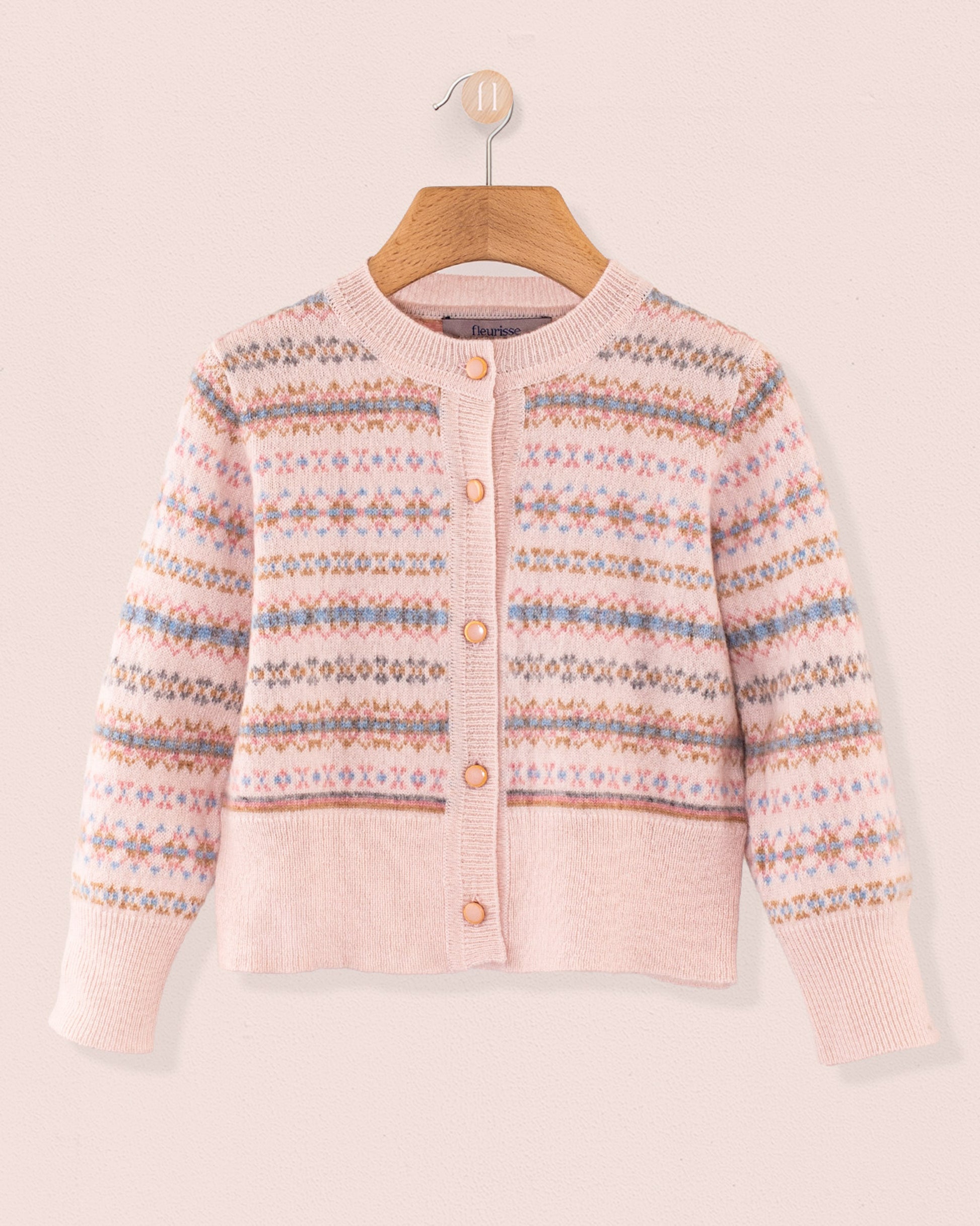 Courchevel Cashmere Pink Cardigan - Cardigan