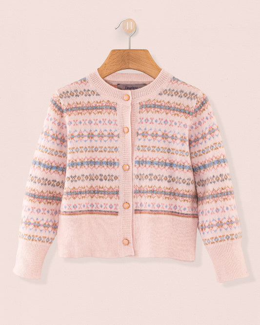 Courchevel Cashmere Pink Cardigan - Cardigan