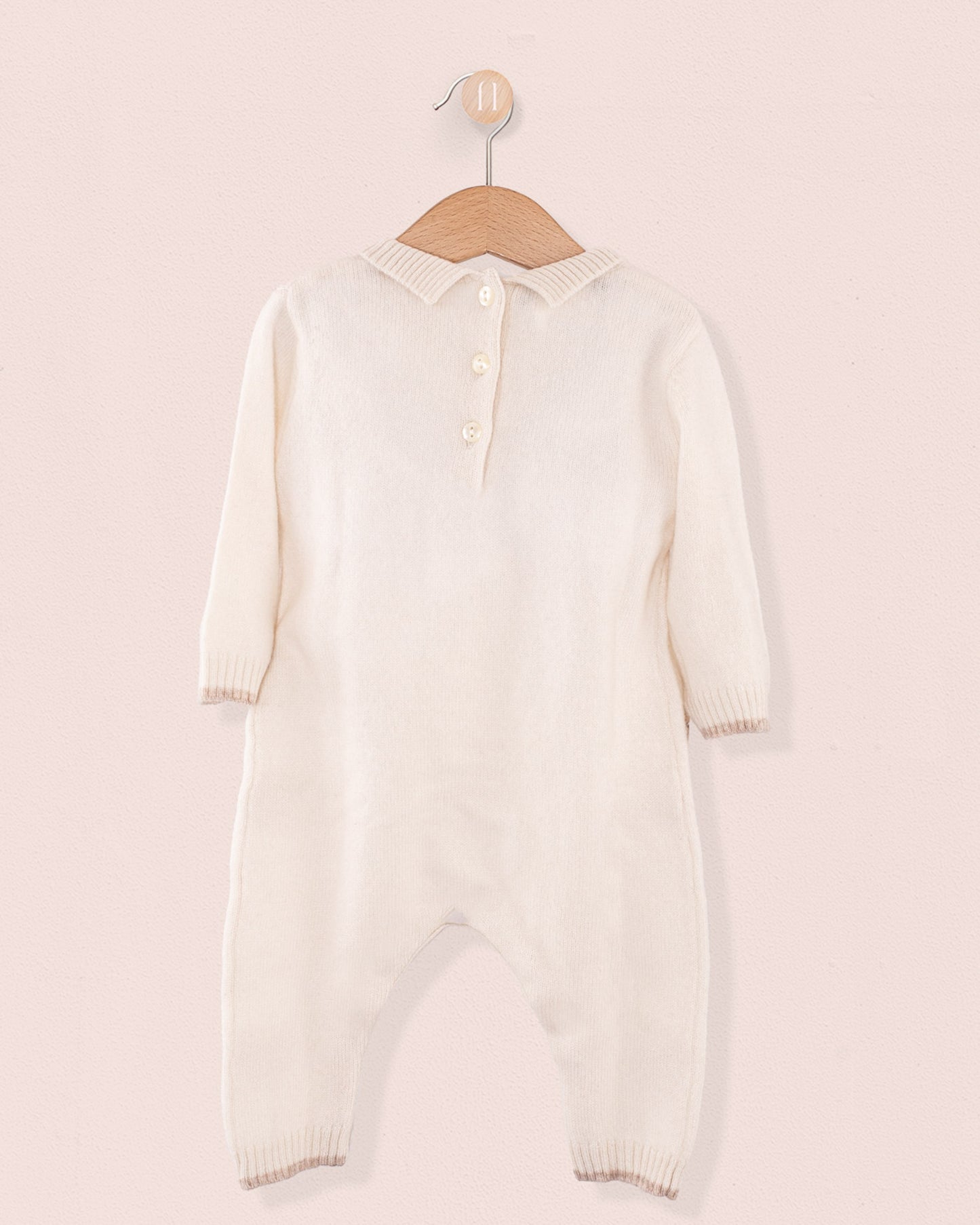 Valentine Cream Hearts Cashmere Romper - Romper