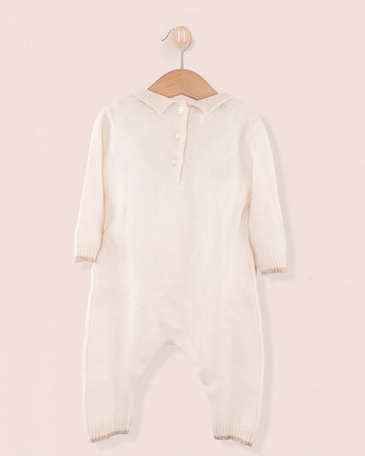 Valentine Cream Hearts Cashmere Romper - Romper