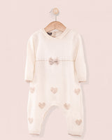 Valentine Cream Hearts Cashmere Romper