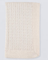 Oscar Oatmeal Cotton Cable Knit Blanket