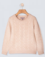 St. Moritz Oatmeal Cashmere Cable Sweater